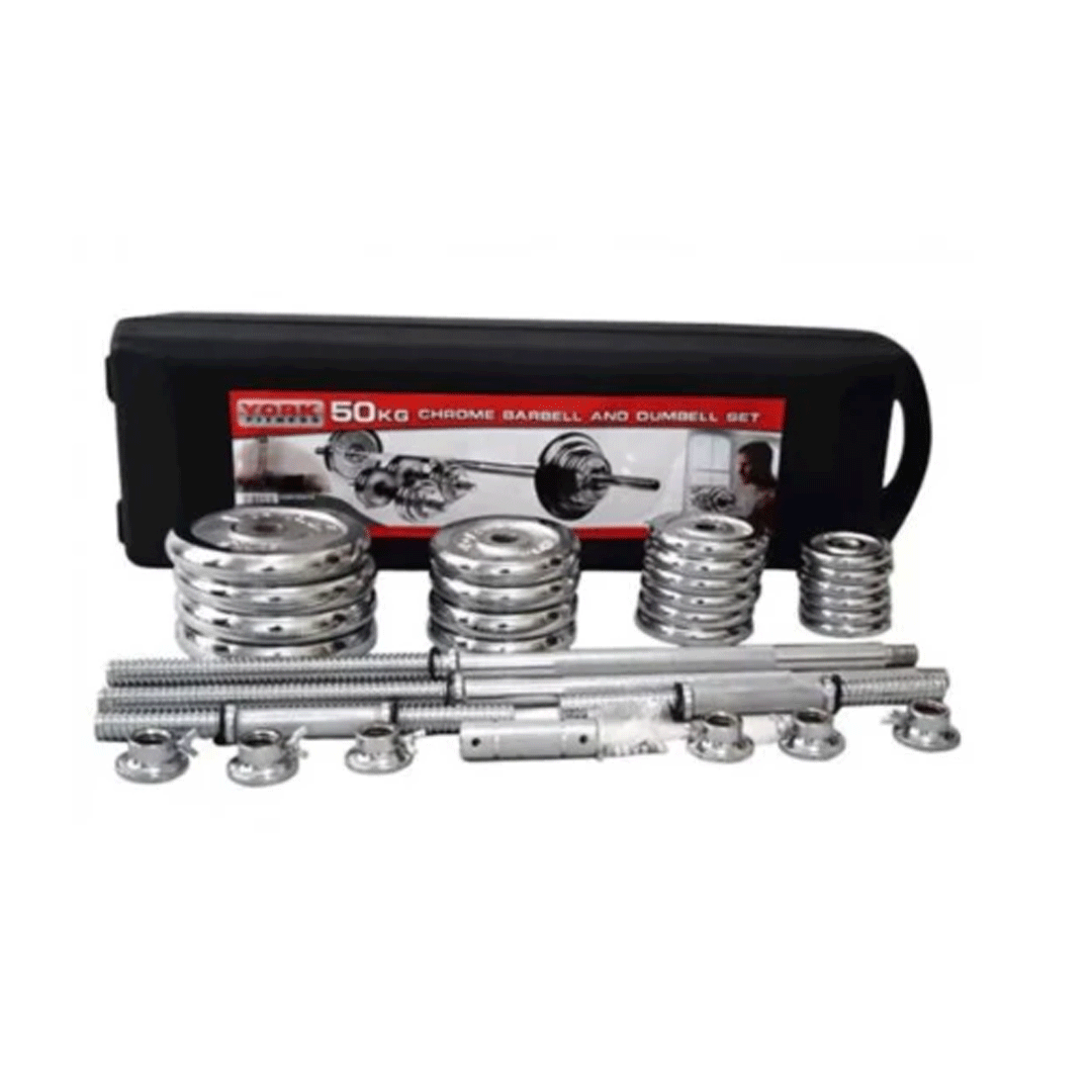 50 Kg Chrome Plated Gym Set