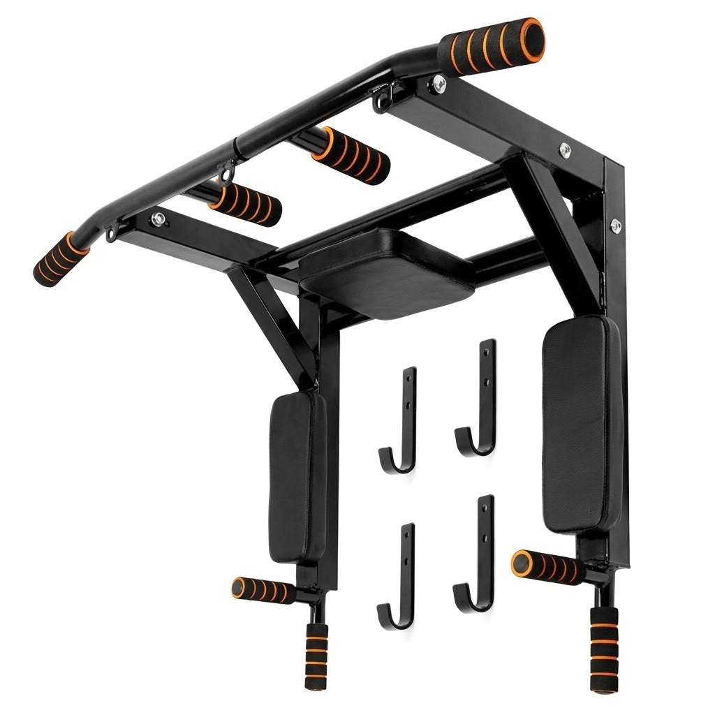 2 in 1 Wall Mounted Pull-Up Bar & Dip Station