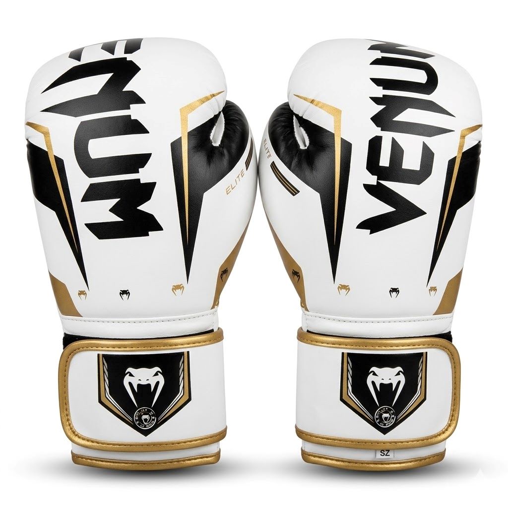 High Quality Boxing Gloves Pair (White/Black/Gold)