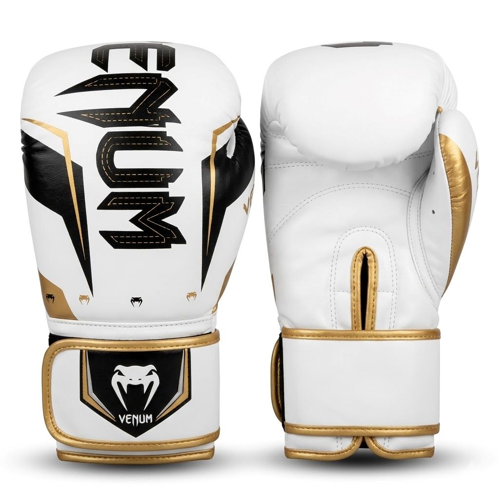 High Quality Boxing Gloves Pair (White/Black/Gold)