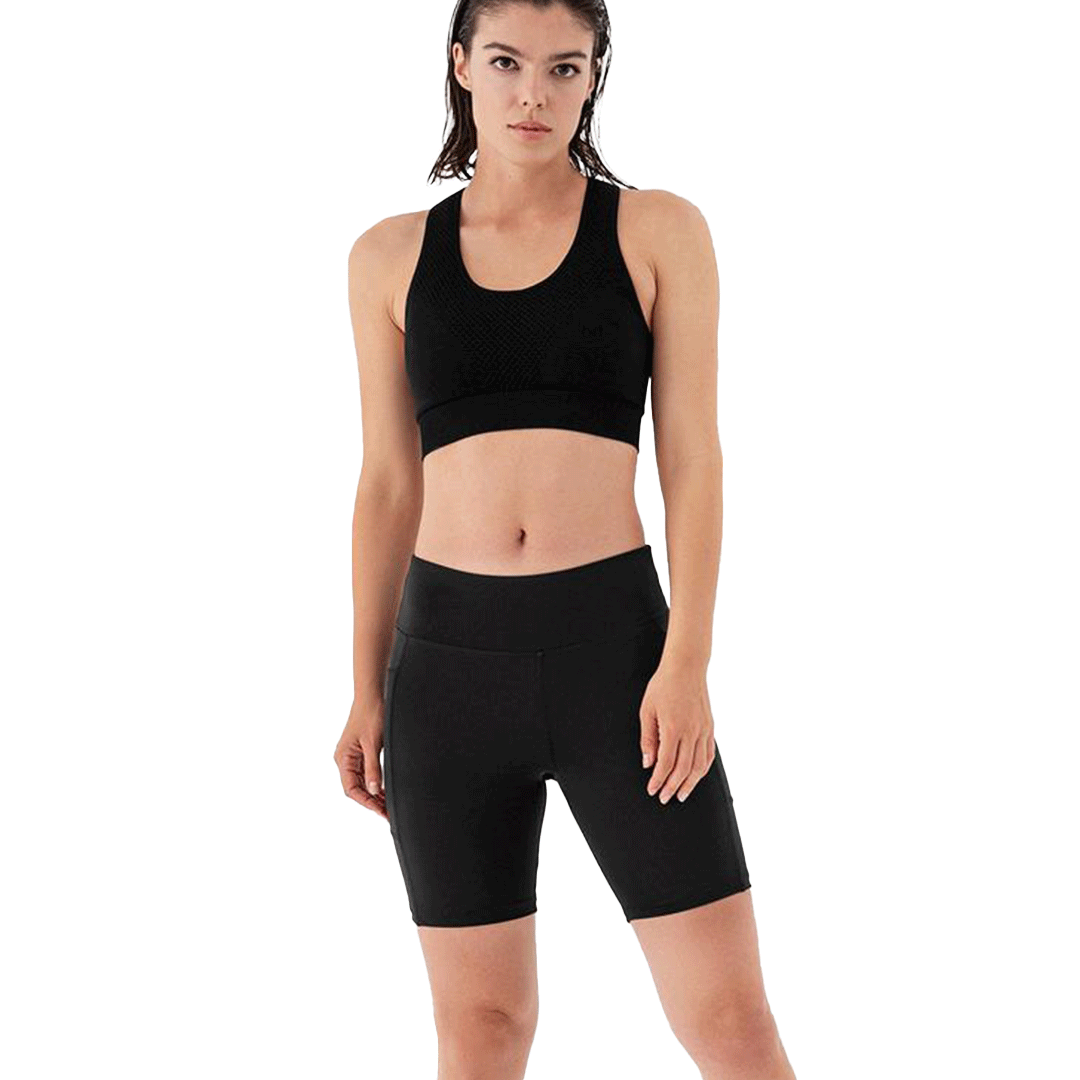 Biker Tights Pocket Shorts (Black)