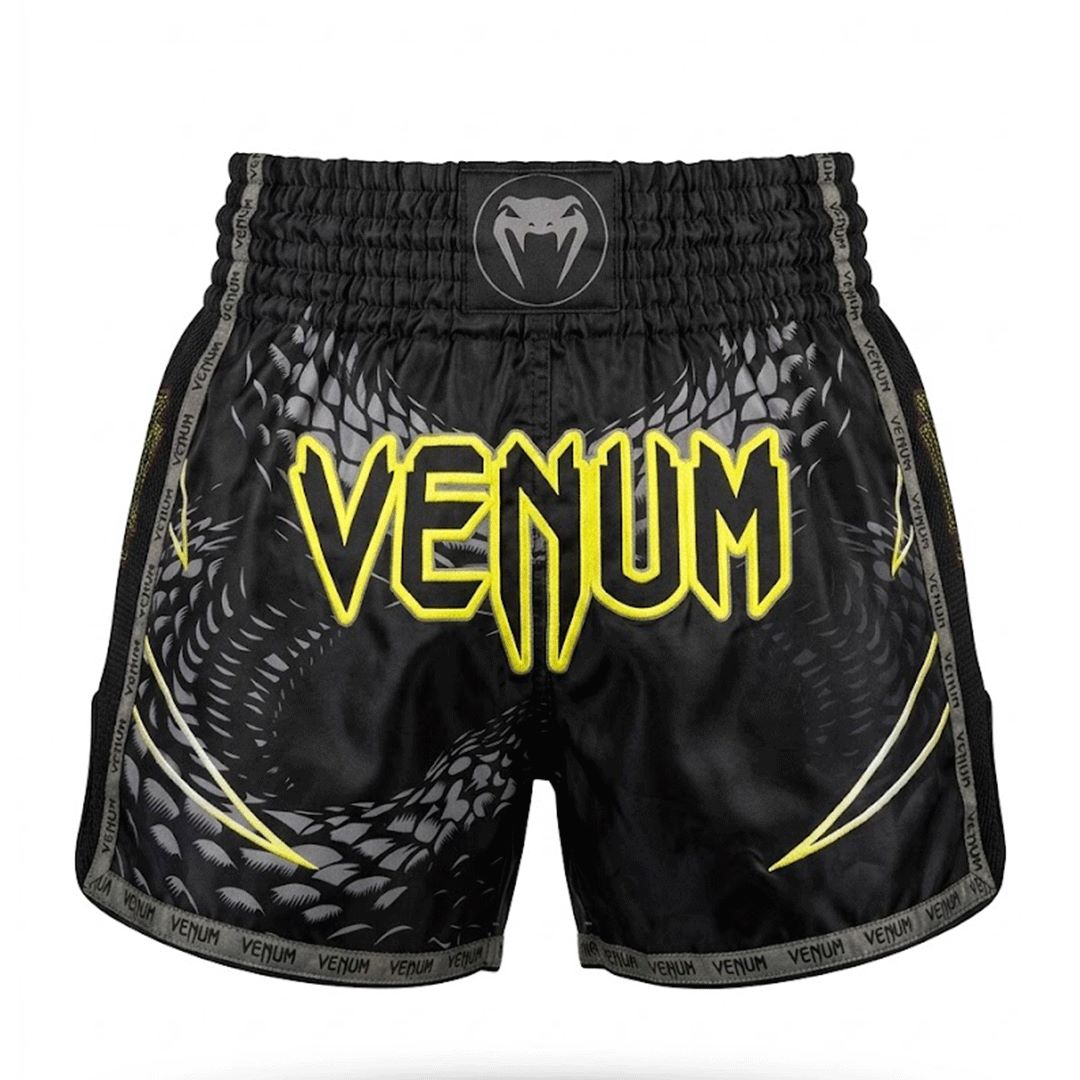 Martial Arts Boxing Shorts (Black/Yellow/Grey)
