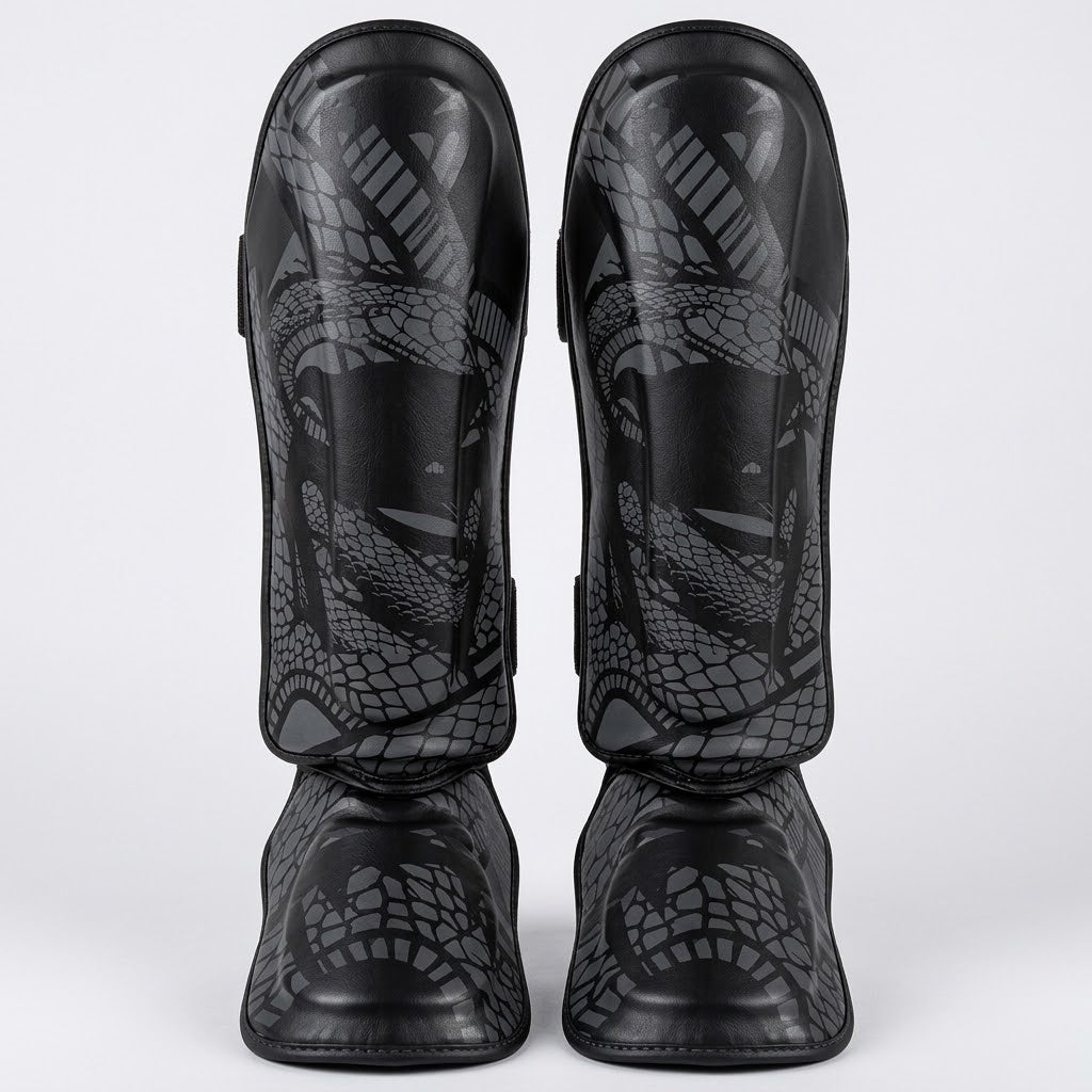 Shin & Foot Guards Black (cobra) (MMA, Boxing & Martial Arts)