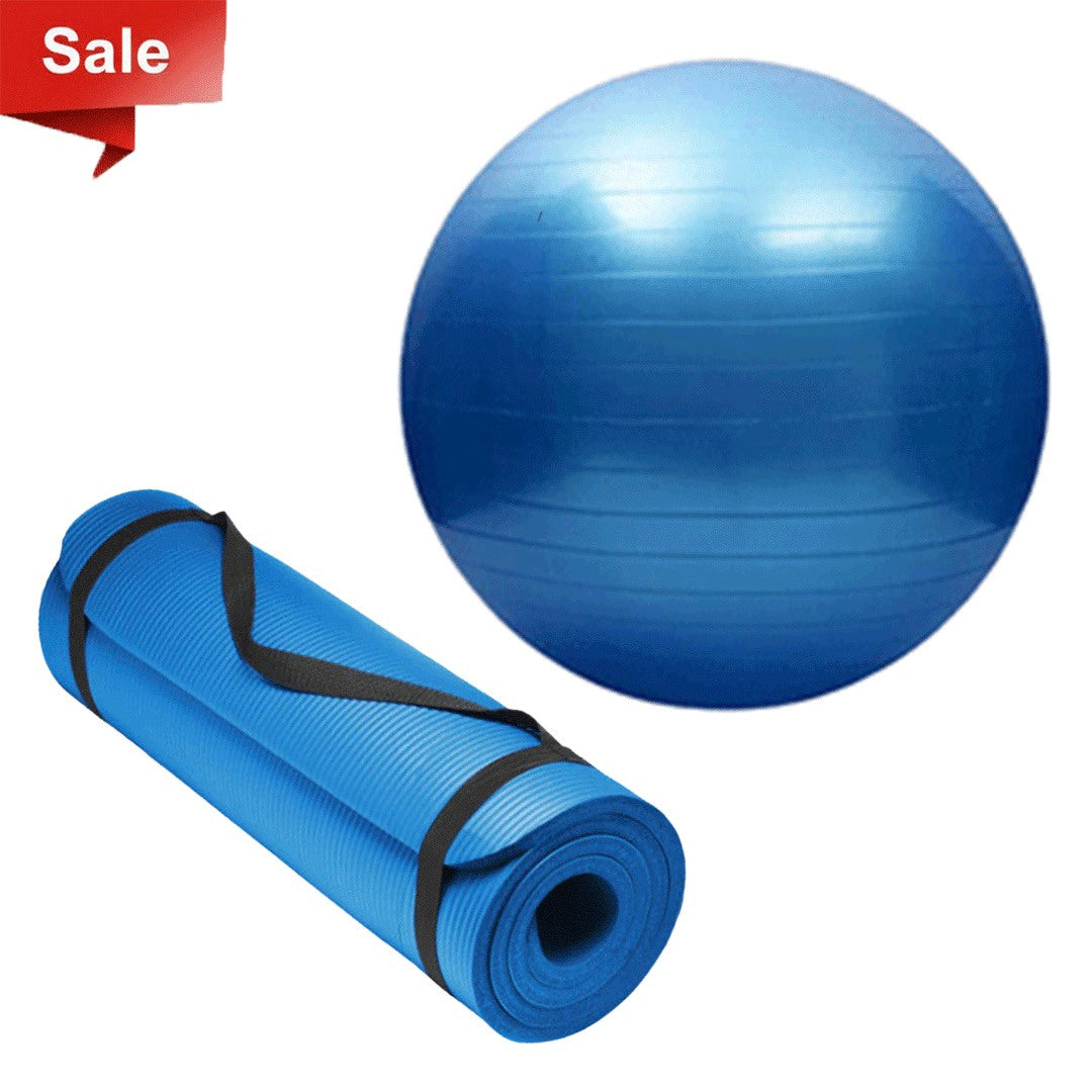 Yoga Mat (1cm thick) + Gym Ball (75cm)