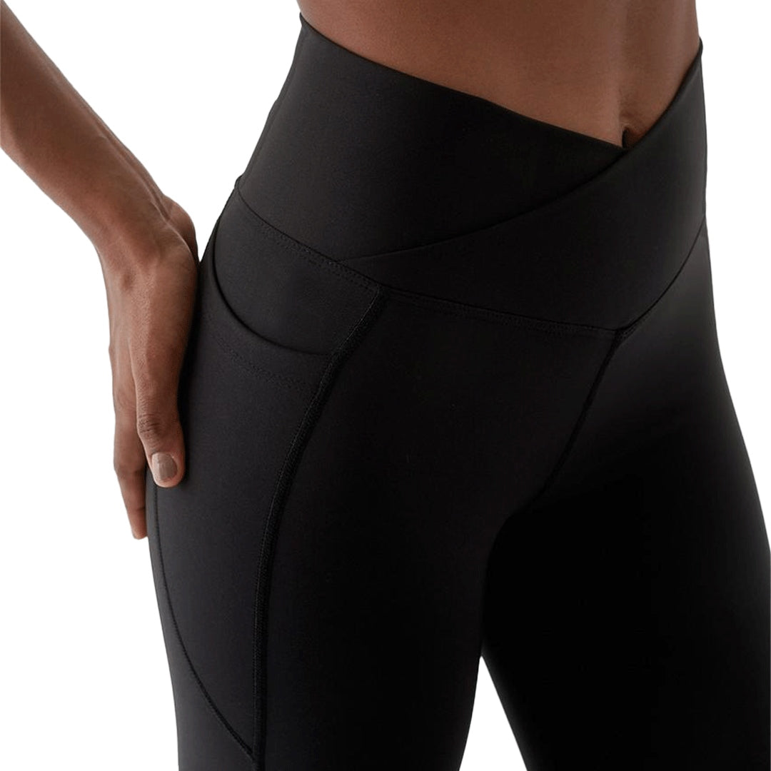 High Waisted Leggings Pocket Tights (Black)