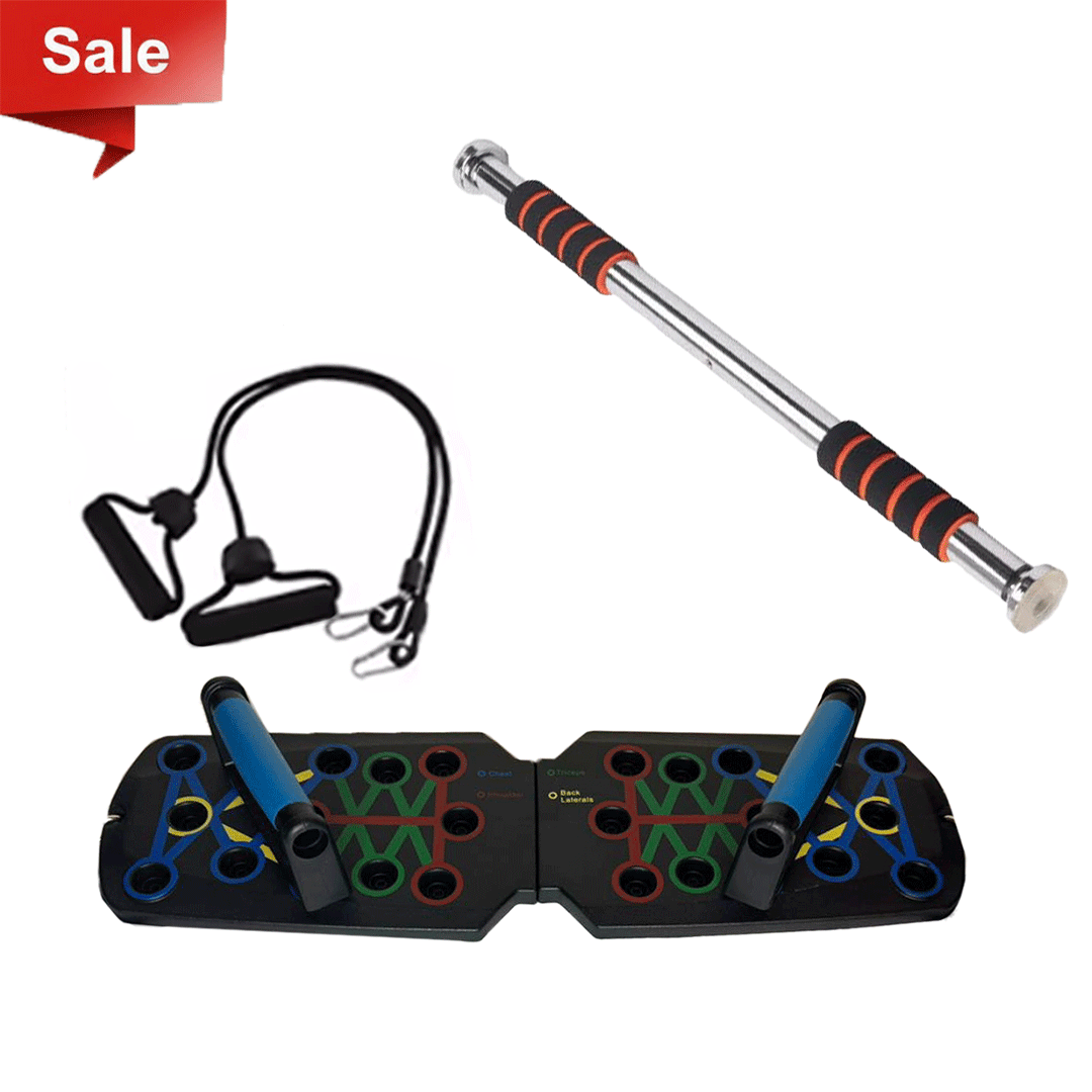 Push-up Board + Pull-up Bar + Resistance Band