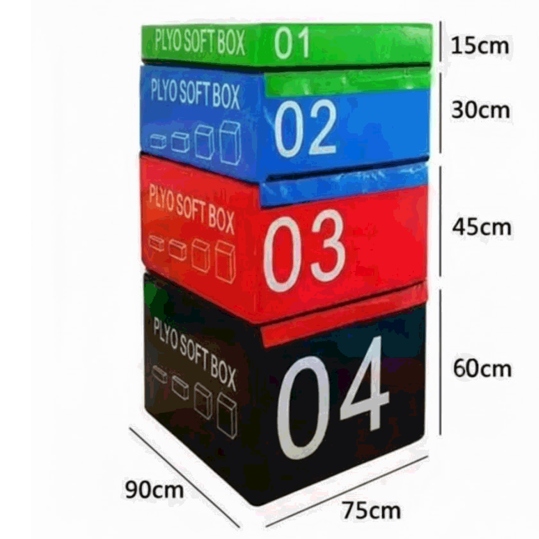 Soft Plyometric Jump Box Set of 4 cubes