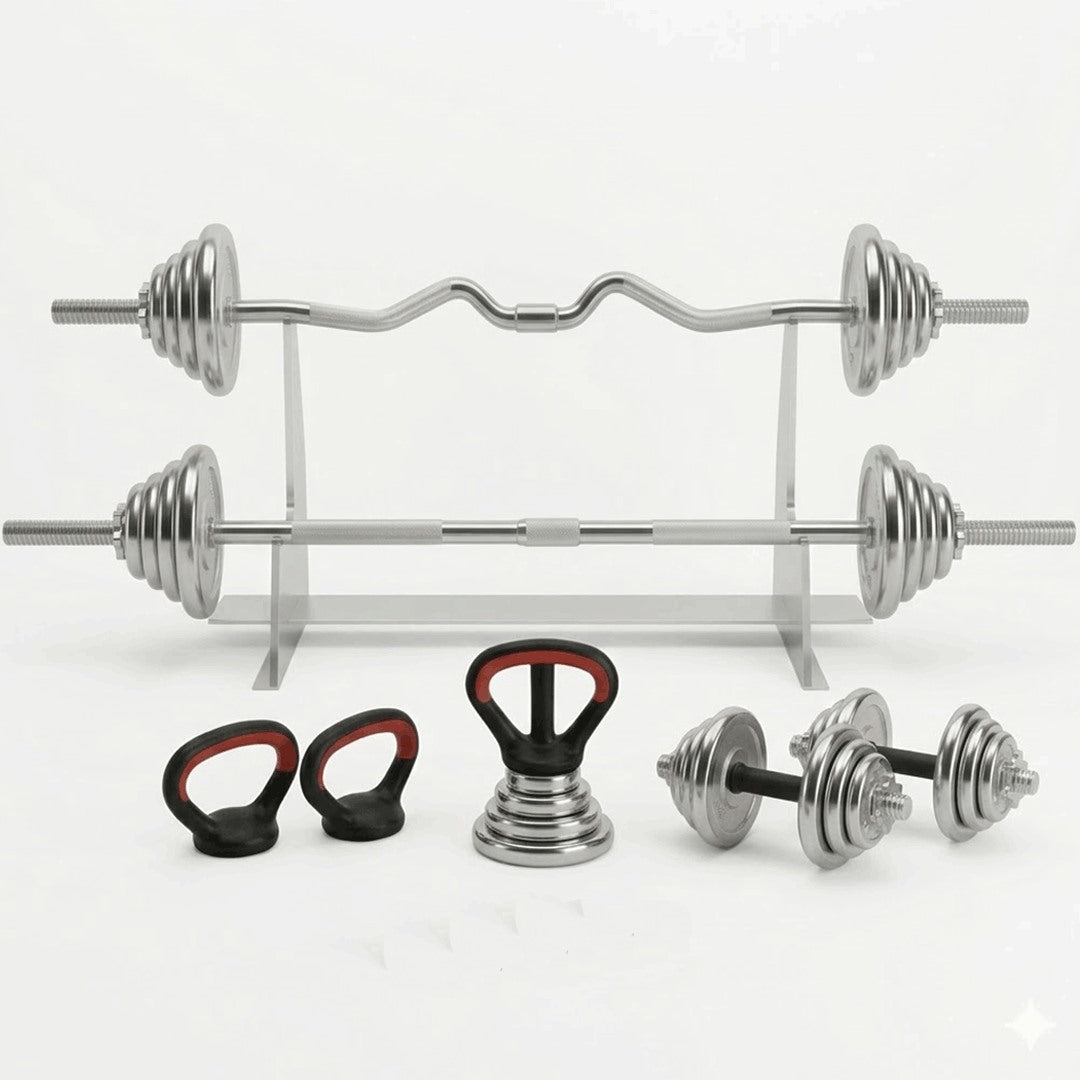 55 Kg Chrome Plated Gym Set