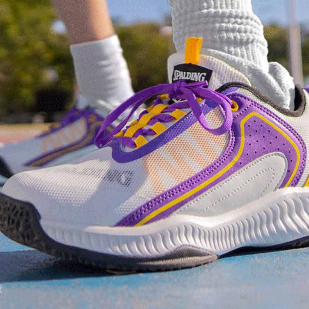 TF Spalding Shoes White/Pruple/Yellow (Workout, Training, Basketball ...)