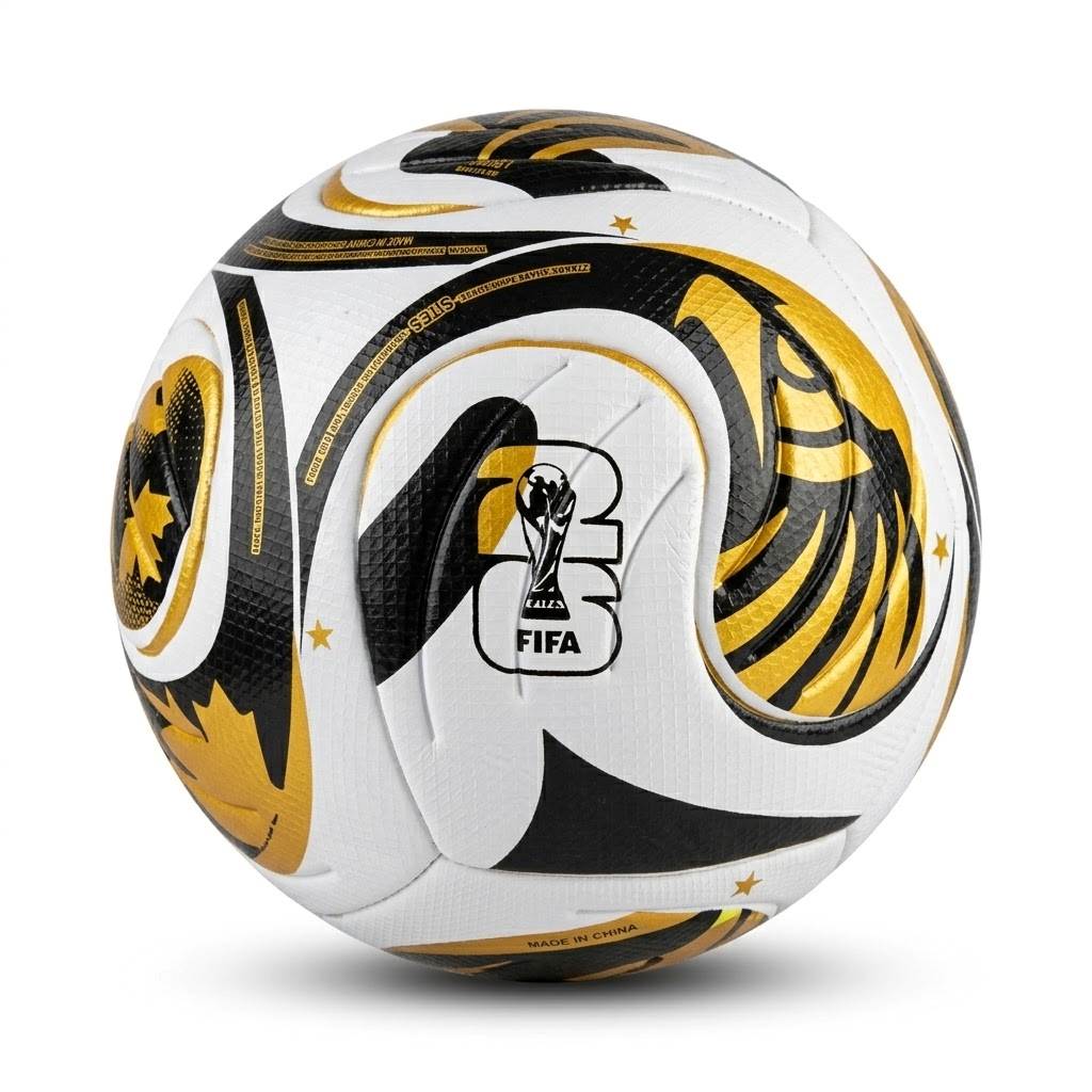 Football Soccer Ball Size 5 World Cup Finals 2026 Gold (Official Size)