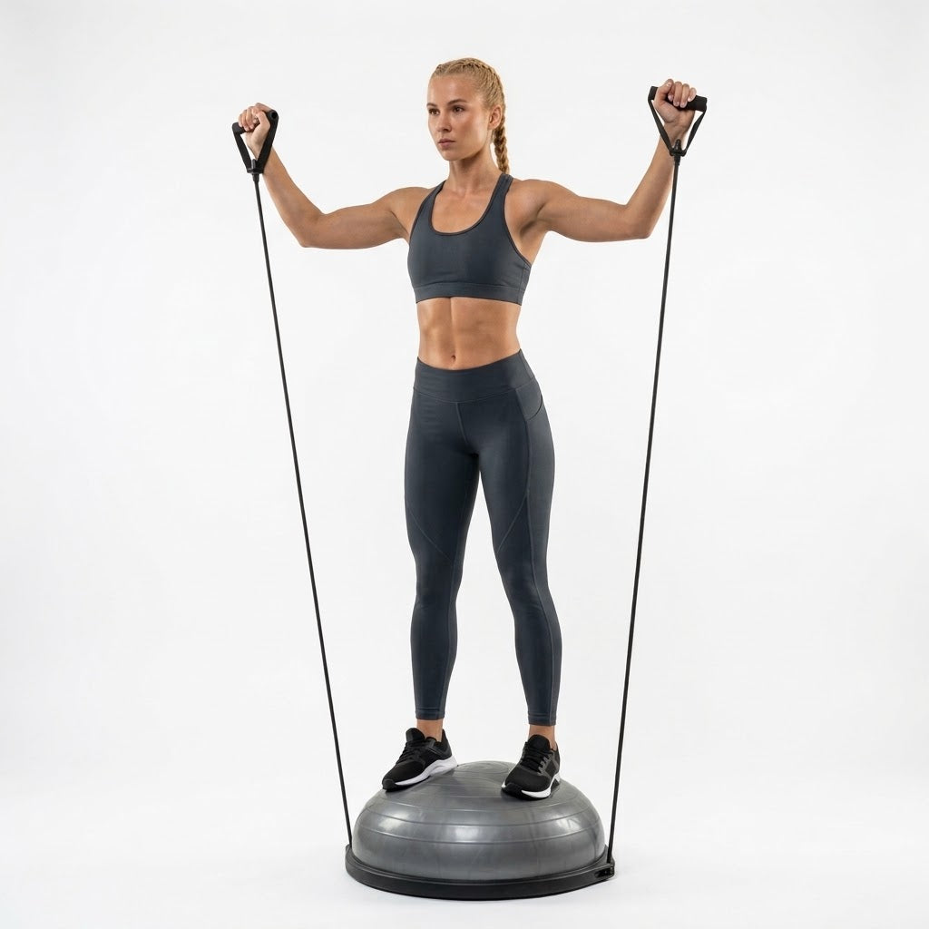 Bosu Ball Balance Training Semi-Disk with Resistance Bands