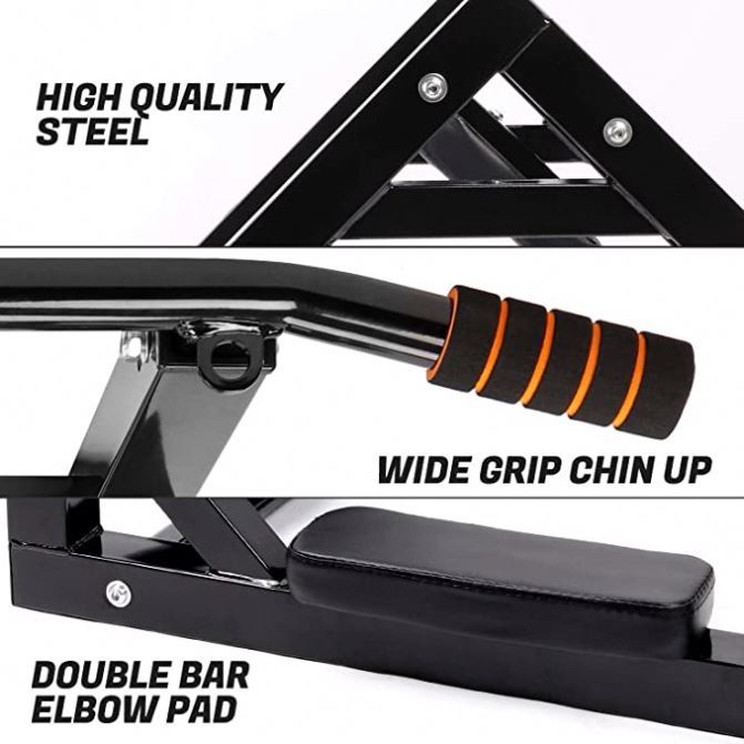 2 in 1 Wall Mounted Pull-Up Bar & Dip Station