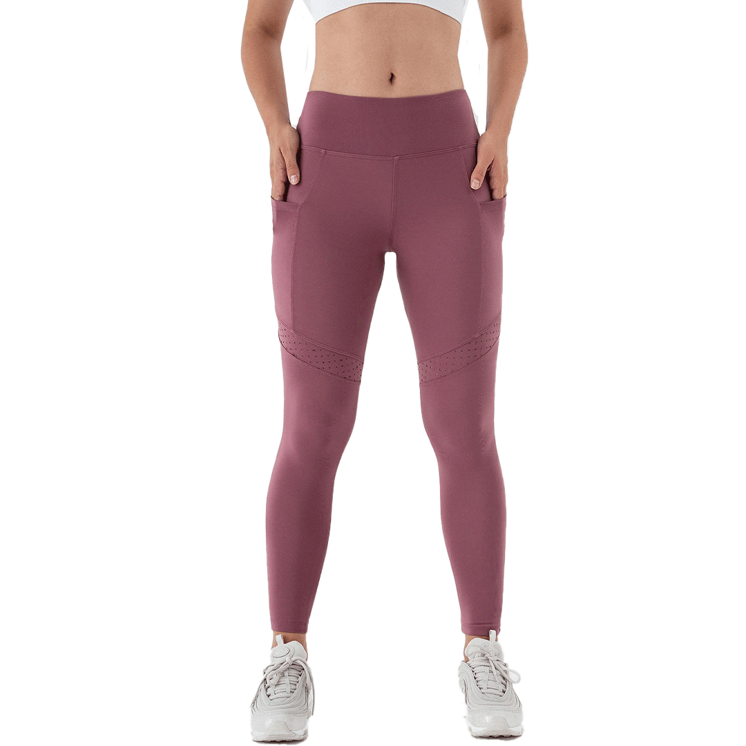 Laser-Cut Pocket Leggings (Purple)
