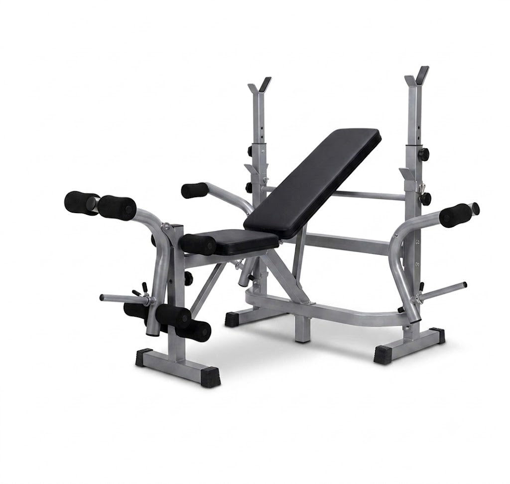 Complete Bench Set Offer (Adjustable Bench, Barbell, 30Kg plates, resistance bands)