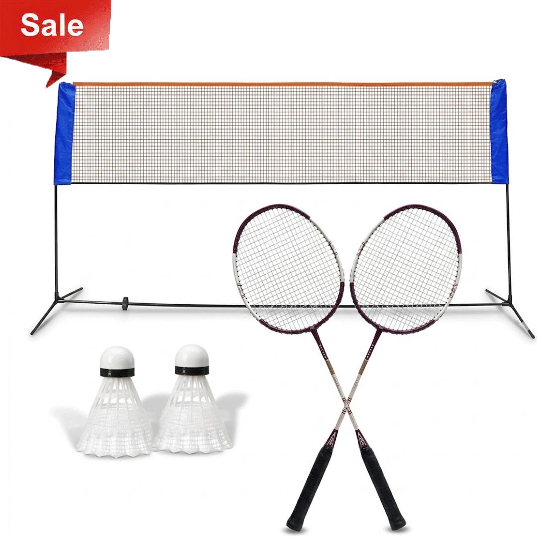 Badminton Net Stand + 2 Rackets + 2 Shuttlecock Offer