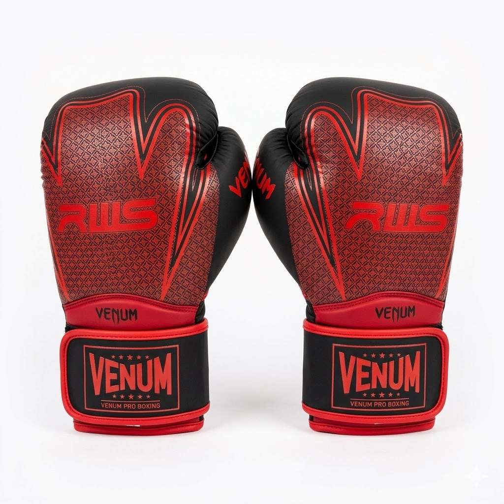 High Quality Boxing Gloves Pair (Black/Red)