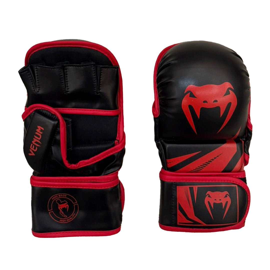MMA Sparring Gloves with Thumb Protection (Black/Red)