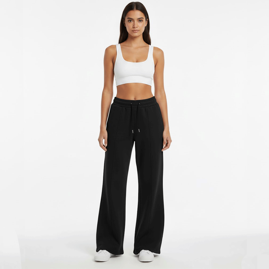Flare Pants Black Cotton (women)