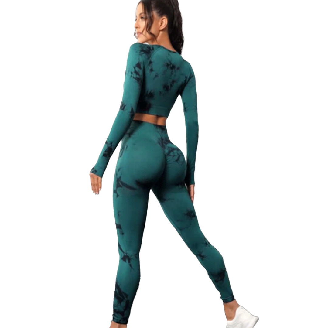 Seamless Leggings + Crop Top  Blue/Black (Women)