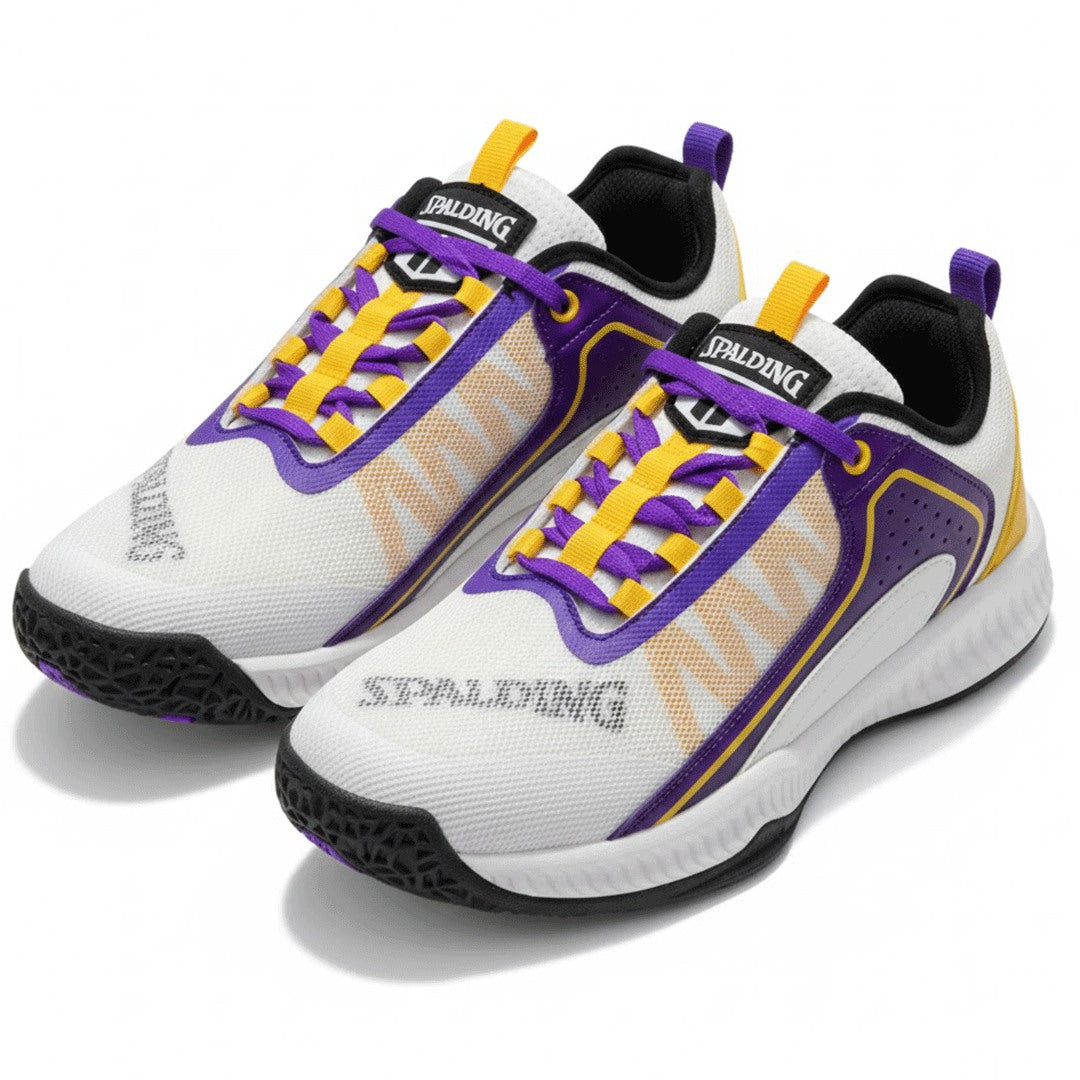 TF Spalding Shoes White/Pruple/Yellow (Workout, Training, Basketball ...)