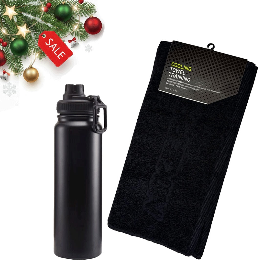 Stainless Steel Bottle + Sports Towel