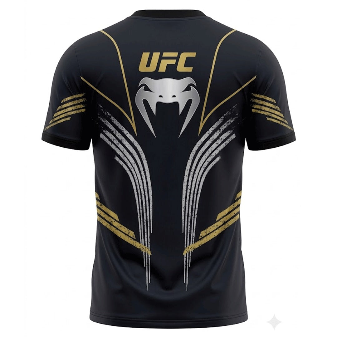 Martial Arts Boxing T-Shirt (Black/Gold/Brown)